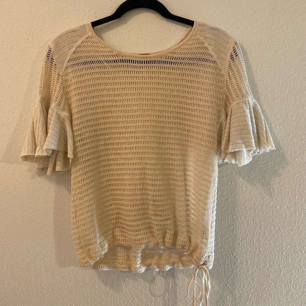 Free People Sheer Knit Sweater Top